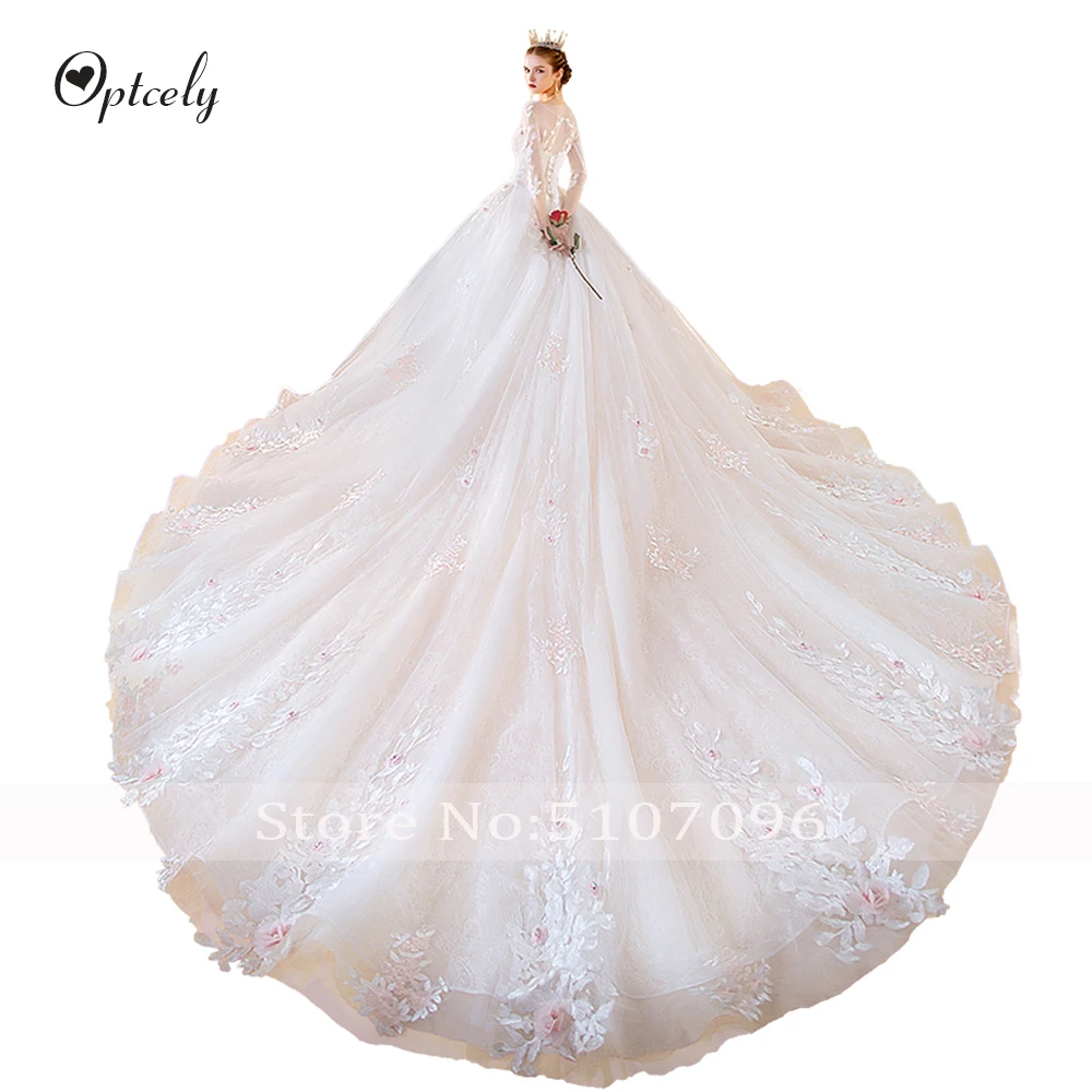 Optcely Robe De Mariee стильные сексуальные свадебные платья с глубоким v-образным вырезом и открытой спиной кружевные аппликации из бисера сказочная Часовня шлейф платья невесты