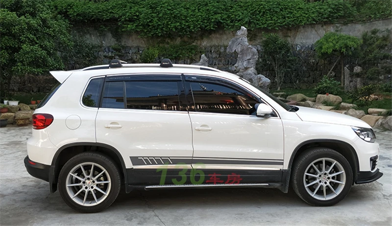 Применение для Volkswagen Tiguan, спойлеры на крышу кабины 2013, 14, 15, 16, 17, года глянцевое углеродное волокно для заполнения полостей/frp зад крыш крылатых votex аксессуары для стайлинга