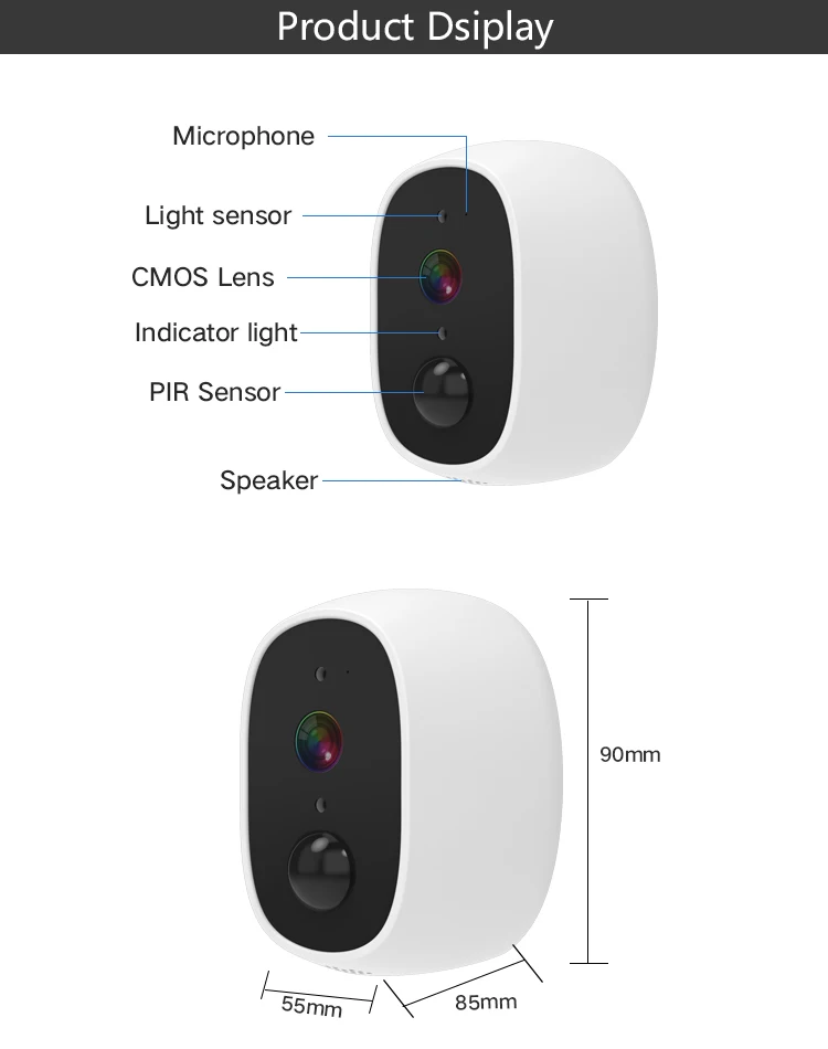 INQMEGA 1080P WiFi камера батарея HD открытый беспроводной безопасности IP камера наблюдения атмосферостойкая ПИР запись по тревоге видеокамера со звуком