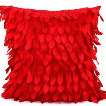 

42x42CM 3D Leaves Sofa Cushion Covers 3D Leaf Decor Pure Color Pillowcase Wedding Party Home Sofa Decorative Throw Pillows Case