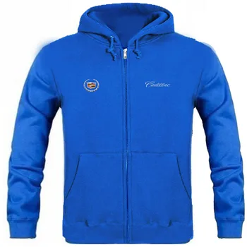 

Cadillac Logo Print Mens Hoodie Zipper Cardigan Jacket Casual Slim Fashion zipper Sweatshirts
