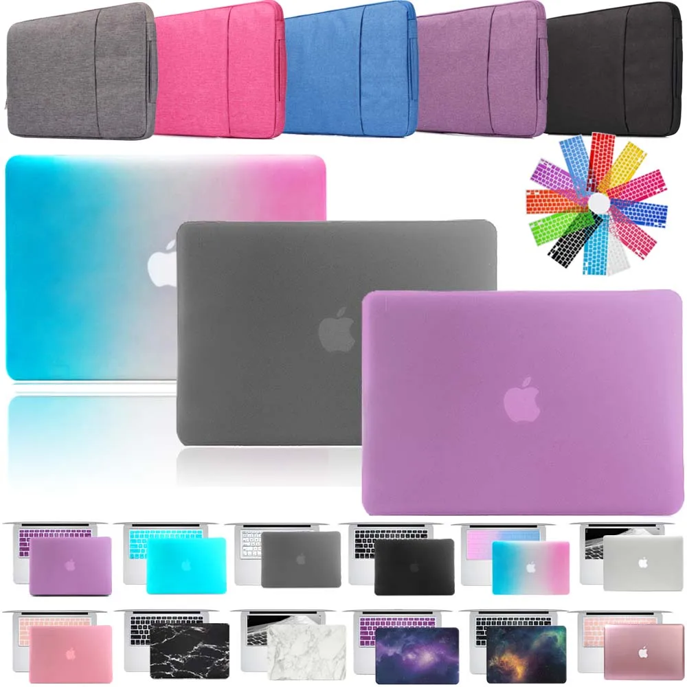 Новый жесткий чехол из ПВХ для ноутбука Apple MacBook Air Pro Retina 11 12 13 15 дюймов + клавиатуры