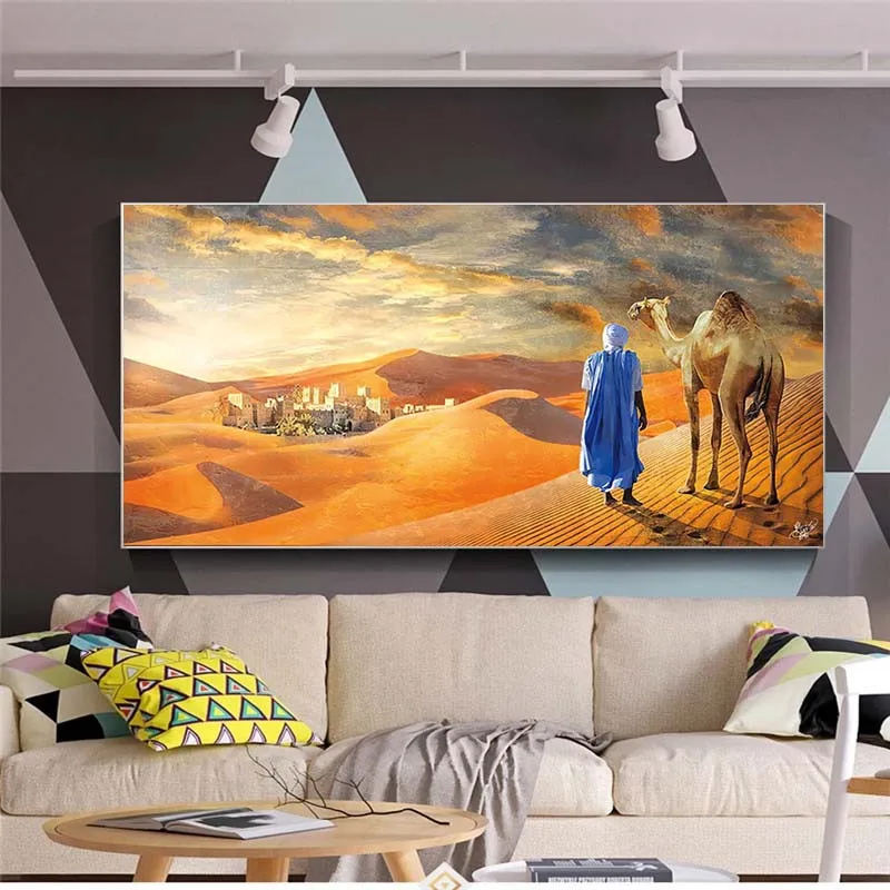 Восточная картина Tuareg украшение в пустыне пейзаж плакаты и холст печать на стене