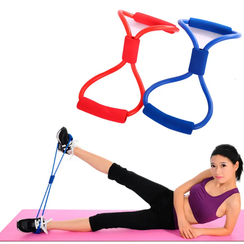 

8 Word Chest Fitness Home Gym Rubber Loop Latex Resistance Exerciser Equipment Stretch Yoga Training Elastic Bands For Fitness