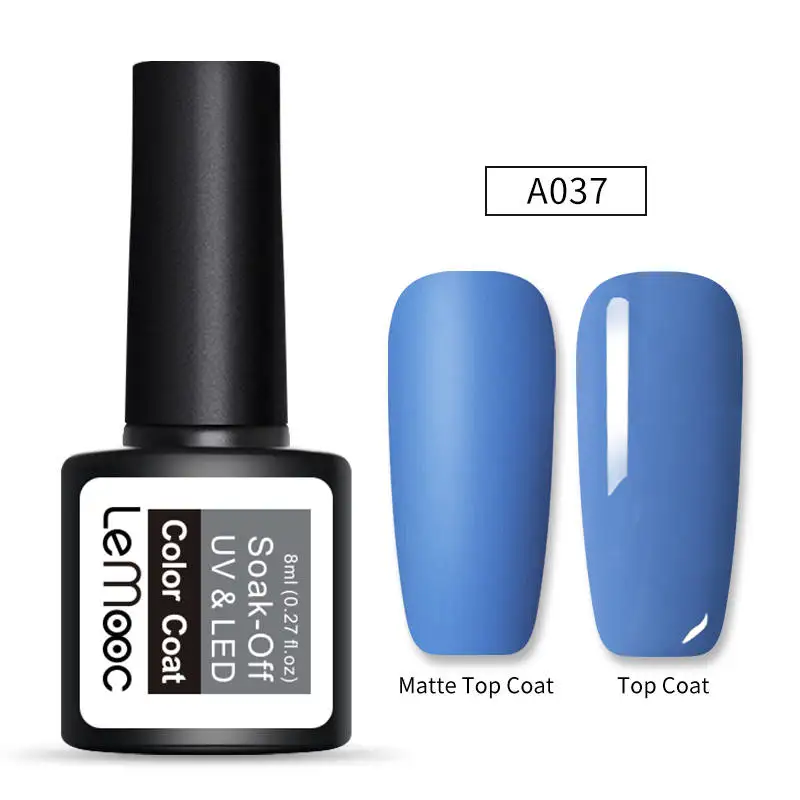 LEMOOC 8 мл Лак для ногтей УФ-гель для дизайна ногтей матовое верхнее покрытие полуперманентный замачивающийся Гель-лак для ногтей гель-краска маникюрный лак - Цвет: A037