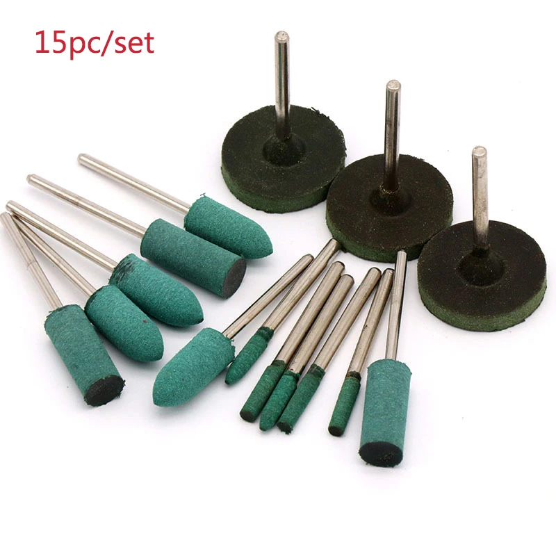 15pcs Rubber Grinding Head Polishing Buffing Wheel For Electric Mini Grinder Dremel Rotary Tools