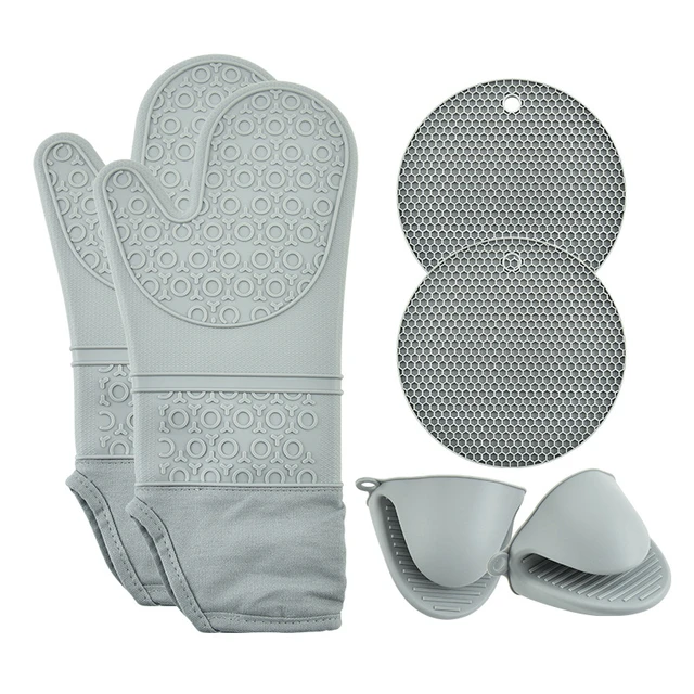 Oven Mitts Pot Holders Sets  Silicone Pot Holders Oven Mitts - Potholders  Oven Mitts - Aliexpress