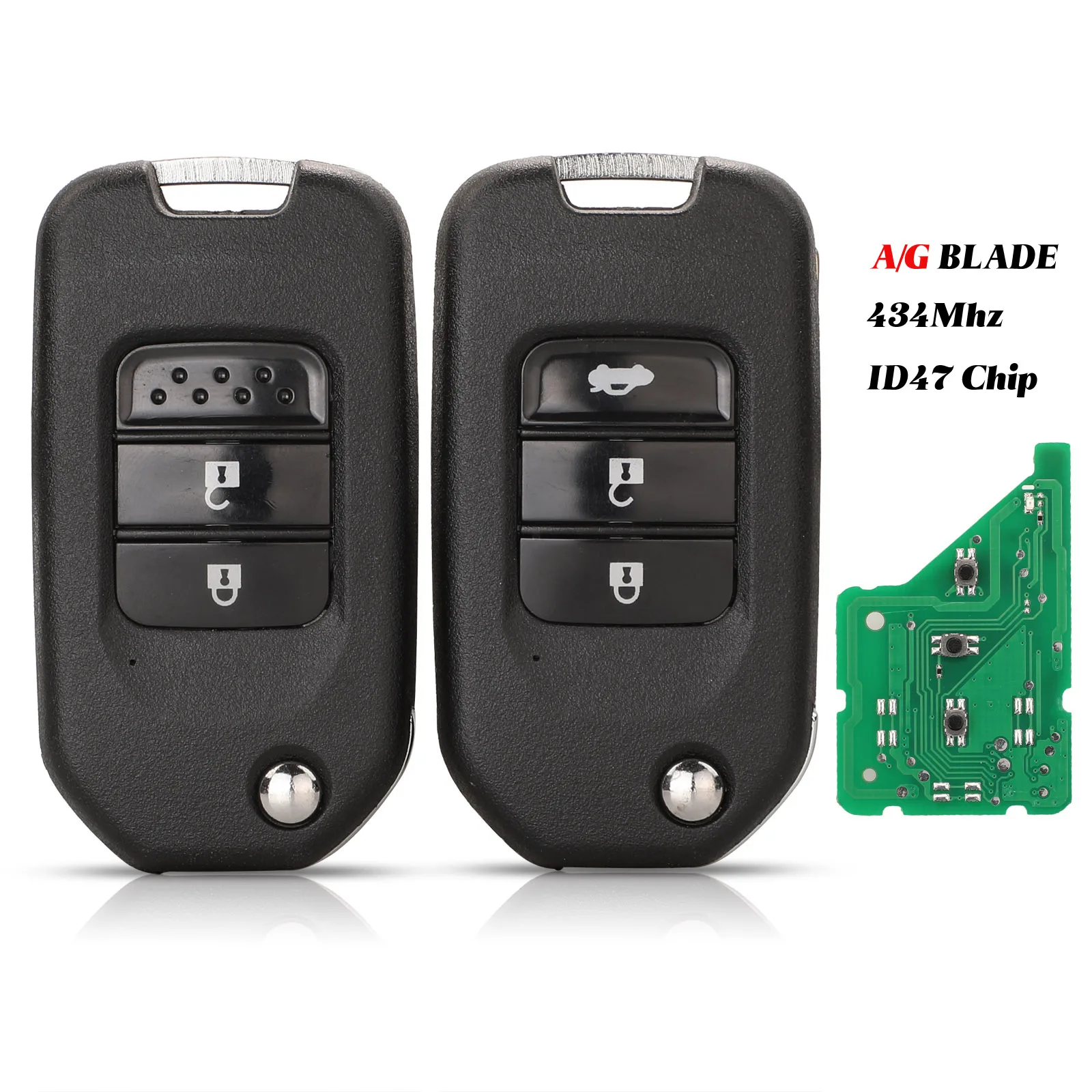 jingyuqin 2/3B Remote Car Key Suit For Honda Civic Accord City CR-V Jazz XR-V Vezel HR-V FRV Auto Lock 433MHz With ID47 Chip | Автомобили