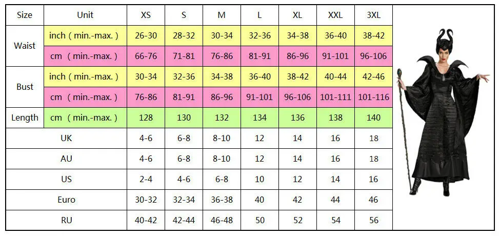Костюм на фильм Малефисента костюм злой ведьмы маскарадный Хэллоуин фантазийное