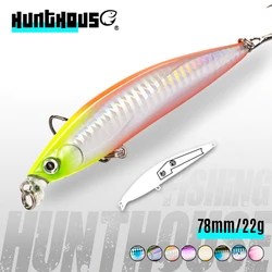 Hunthouse IBORN Minnow Fishing Lure 78&98&118mm Shallow Saltwater Minnow Bait Long Casting Wobbling Rolling Fishing Seabass