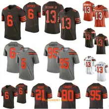Майки 6 Baker Mayfield 13 Odell Beckham Jr 24 Nick Chubb 95 Myles Garrett 80 Jarvis Landry 21 Denzel Ward 17 Browns для мужчин и молодежи