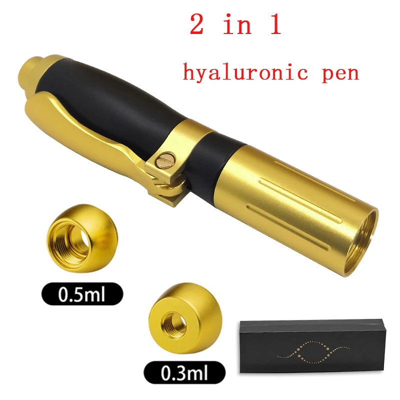 2in1 Meso Injection Gun Hyaluron Pen 0.3ml&0.5ml Head Gold Hyaluronique Acid Pen Lip Filler Jnjector Noninvasive Nebulizer New - Номер модели: Hyaluron pen