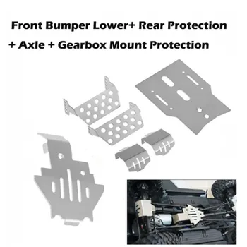 

Stainless Steel Front Bumper Lower+Rear Protection+Axle+Gearbox Mount Protection Classic Armor Set for TRAXXAS TRX-4 T4 RC Car