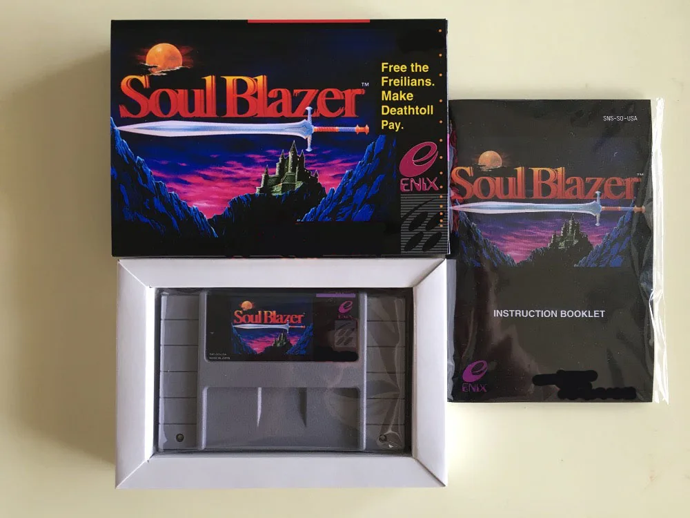 16Bit Games ** Soul Blazer (Versione Usa!! Cartuccia Manuale Scatola!!)