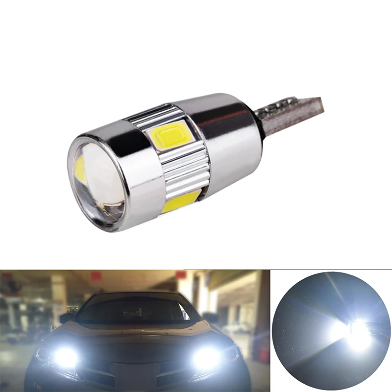 2x Car 5W5 LED Bulb T10 W5W LED Signal Light Canbus 12V 6000K Auto Claerance Wedge Side Reverse Lamps 5630 6SMD Blue No error