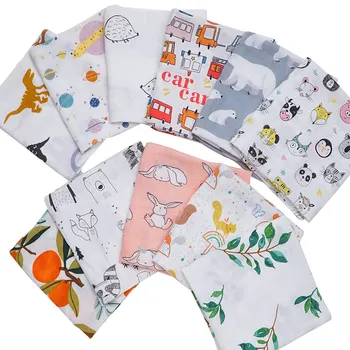 

2020 Cotton Baby Muslin Blanket Bibs Newborn cartoon animal printed Bandana kerchief Infant swaddle Wrap Burp Cloth Towel Scarf