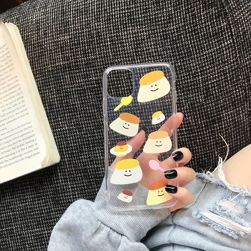INS стильные милые чехлы для телефонов с пудингом для iPhone 11Pro Max 6 6s 7 8 Plus 11 X Xs Max Xr высококачественный прозрачный мягкий чехол Fundas Capa