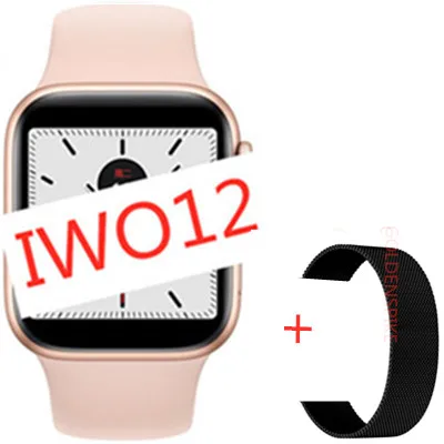 IWO 12 умные часы серии 5 40 мм 44 мм Bluetooth для Apple IOS Android телефон сердечного ритма smartwatch PK IWO 11 8 для мужчин wo для мужчин и девочек - Цвет: Steel strap package