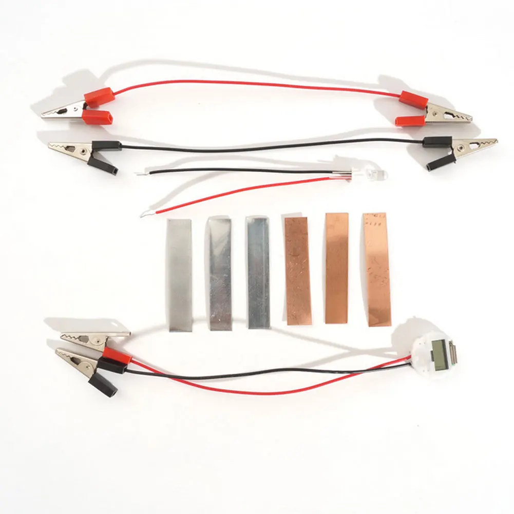 

Fruit Battery Science Experiment Kit with Electronic Clock Science Toy Fruit Power Generation Experiment Equipment Models