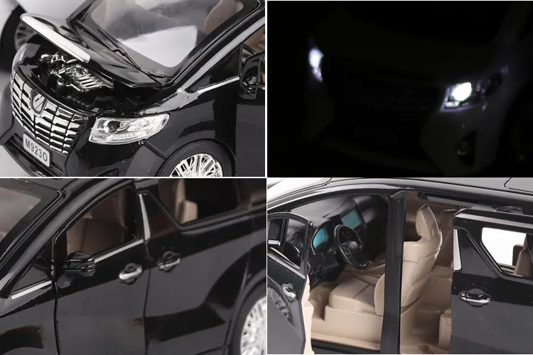 Zhenwei модель автомобиля Alphard няня автомобиль сплав Автомобиль Моделирование Модель 1: 24 звук и свет потяните автомобиль взрослая коллекция
