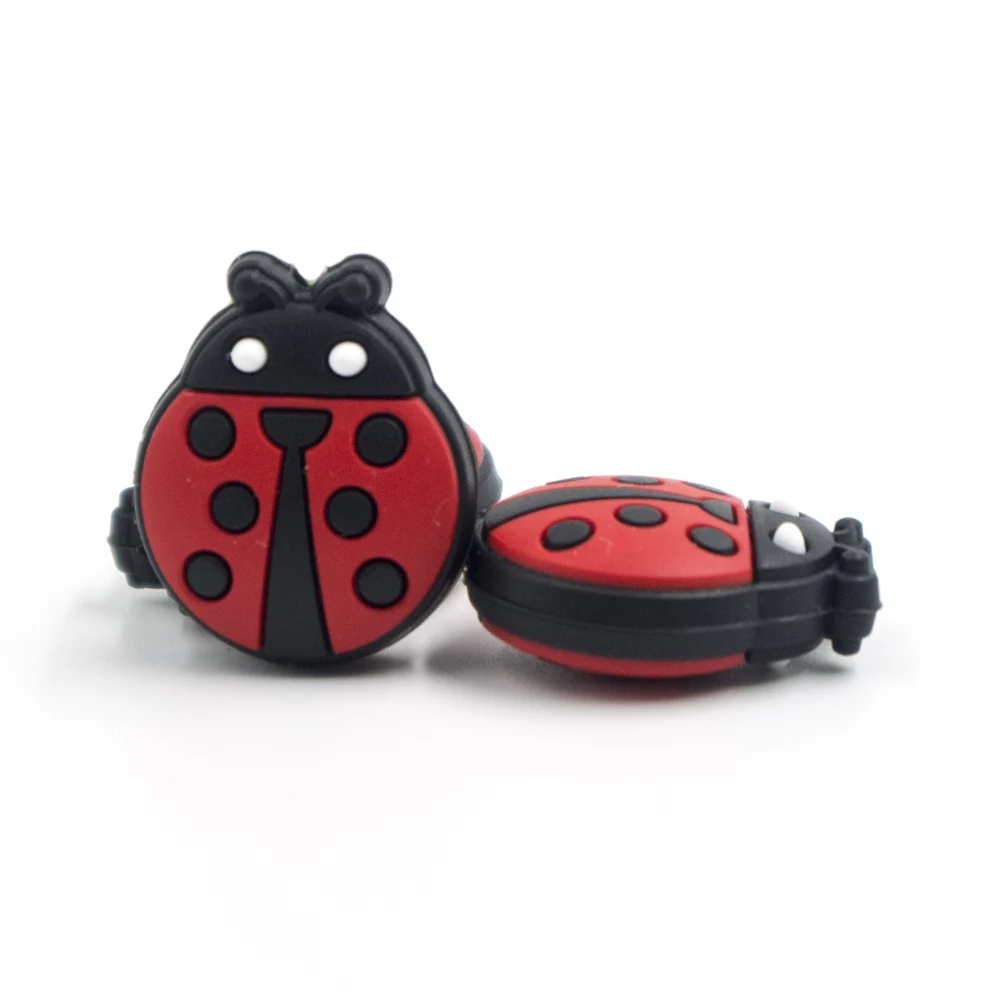 5Ladybug Red 2 шт./5 шт./10 шт. силиконовые бусины «божья коровка» BPA Бесплатно Детские Прорезыватели для зубов детские соски-пустышки для мыши для детей DIY ожерелье для изготовления бусин - Color: 5Ladybug Red
