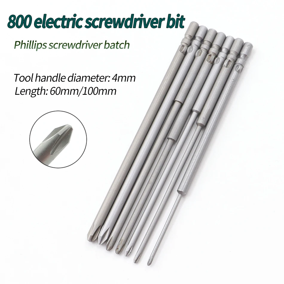 4MM Magnetic Srewdriver Bits 800 Cross Electric Batch Head S2 Alloy Steel Material Multi-standard Cross Phillips Hex Batch Tips