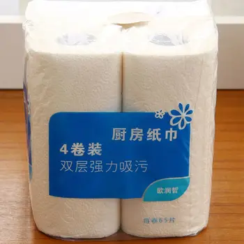 

4 Rolls Disposable Kitchen Oil-absorbing Paper 2-Ply Dish Table Cleaning 11UF