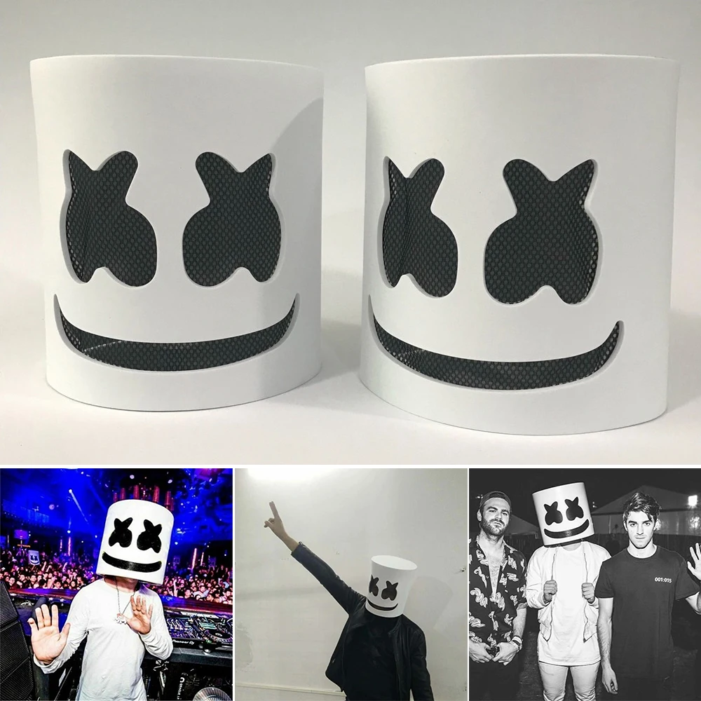 Glow Flash Type Hard PVC Marshmallow Helmet Purim Je Holiday DJ Marshmallow Mask Concert Props Music Fans Prop party masks,3d printed mask,3d face masks