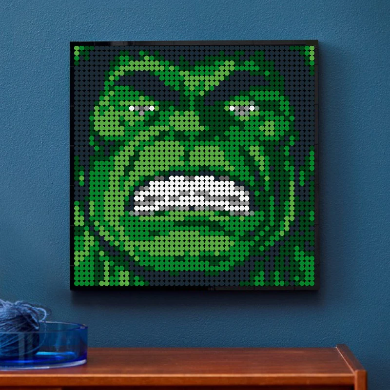 

Пиксельное искусство мозаика картина MOC Набор сделай сам халкид зеленый гигант строительные блоки Пиксельная роспись украшение стена Сделай Сам игрушки детские подарки