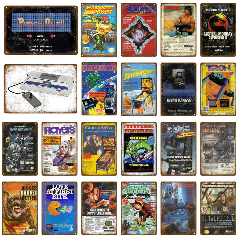 

Classic Caution Gamer Poster American Japanese Arcade Games Painting Wall Stickers For Pub Bar Gaming Room Decor Art Poster