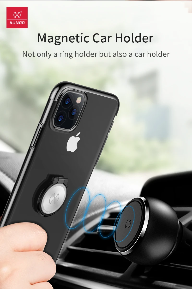 Для iPhone 11 Pro Max чехол для телефона Xundd Роскошный прозрачный жесткий чехол из поликарбоната для iPhone 11 Pro 5,8/6,1 чехол с кольцом-держателем