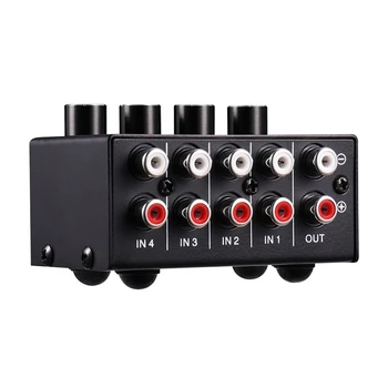 

6 in 1 Out Stereo Mini Mixer o Source Select Switcher RCA o Input Signal Selector Switch with Volume Adjustment