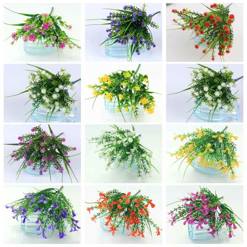 Яркий P. tenuiflora зеленый пластик трава растения, Искусственные цветы babysbreath Свадебные дома Рождество Декор вечерние партии Офис цветок цветы искуственные тычинки для цветов статуэтки декор для дома штормгласс