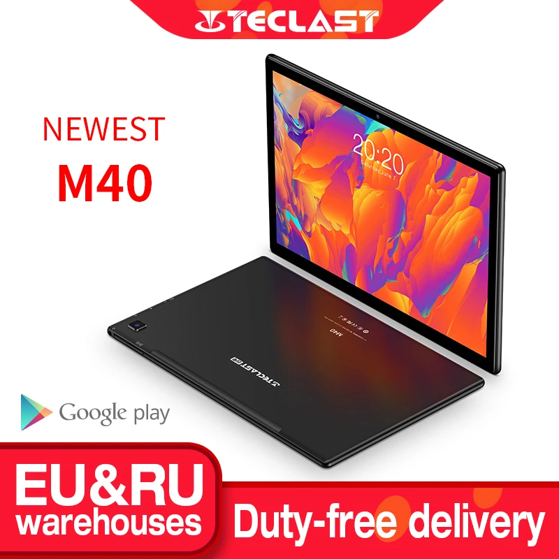  Teclast M40 планшет на Android 10, восемь ядер, экран 10,1 дюйма, 6 ГБ + 1920 ГБ