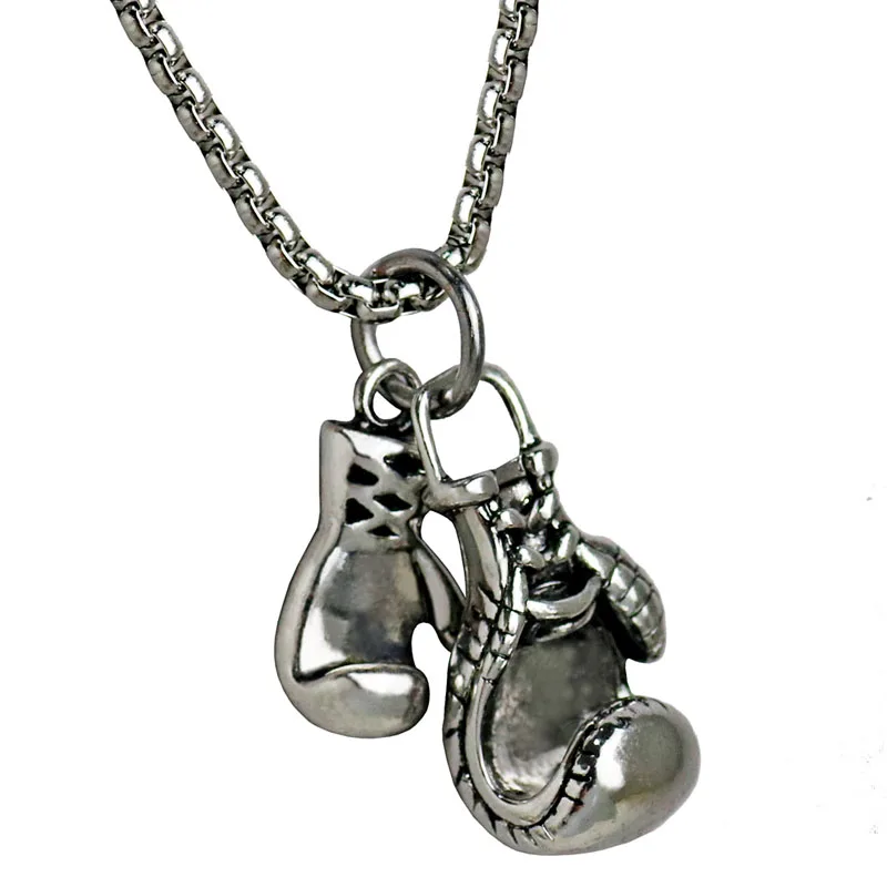 Men Gym Pendant Necklace Stainless Steel Chain Boxing Glove Male Hip Hop Biker Sport Fitness Jewelry | Украшения и аксессуары