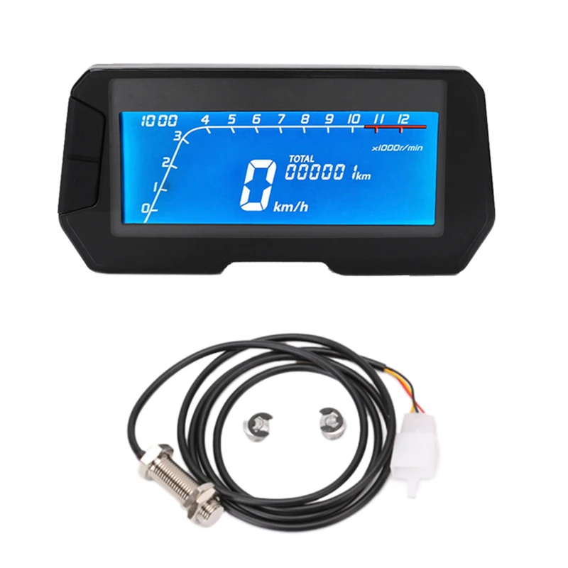

Applicable To 2,4 Cylinder Instrument 6 Gear Universal Motorcycle LCD Digital Speedometer Odometer Backlight Motorcycle Odometer