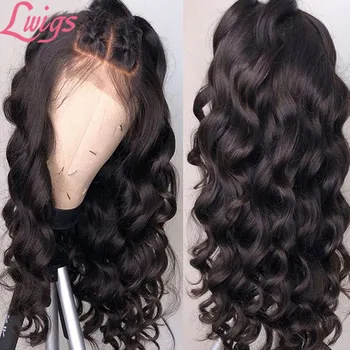 

Cheap 13X4 Lace Front Wig Loose Wave 13X6 Lace Front Human Hair Wig With Baby Hair Remy Pre Plucked Bleach Knots For Black Women