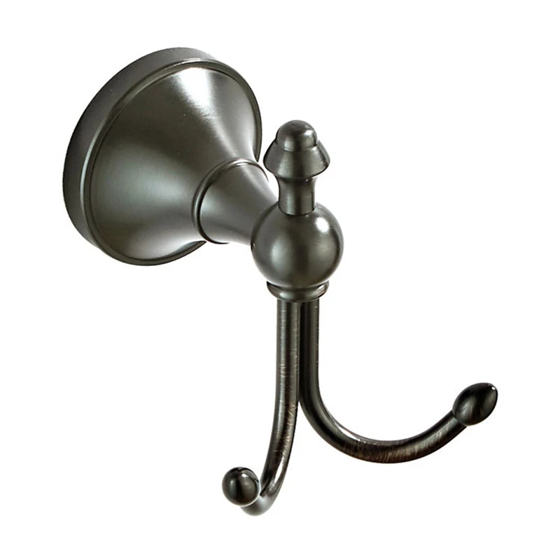 Robe Hooks Antique/Black Brass Towel Hooks Cloth Towel Bath Coat Hanger Door Wall Hook Retro Home Deco Bathroom Accessories Rack self adhesive hook