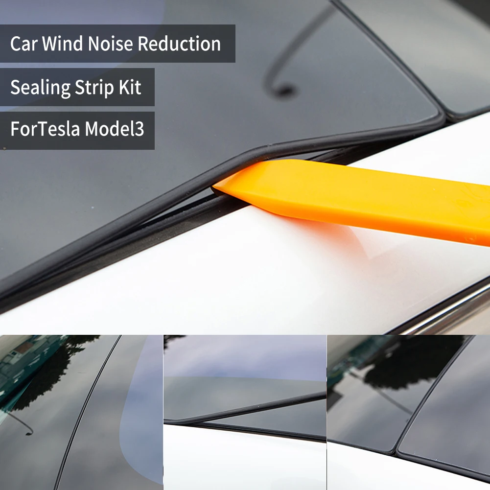 Schiebedach Gummi Dichtung Streifen Wind Noise Reduktion Kit Anti-Staub Dachfenster  Abdichtung Streifen Senkung Silikon Dichtung Kit für Tesla modell 3 -  AliExpress