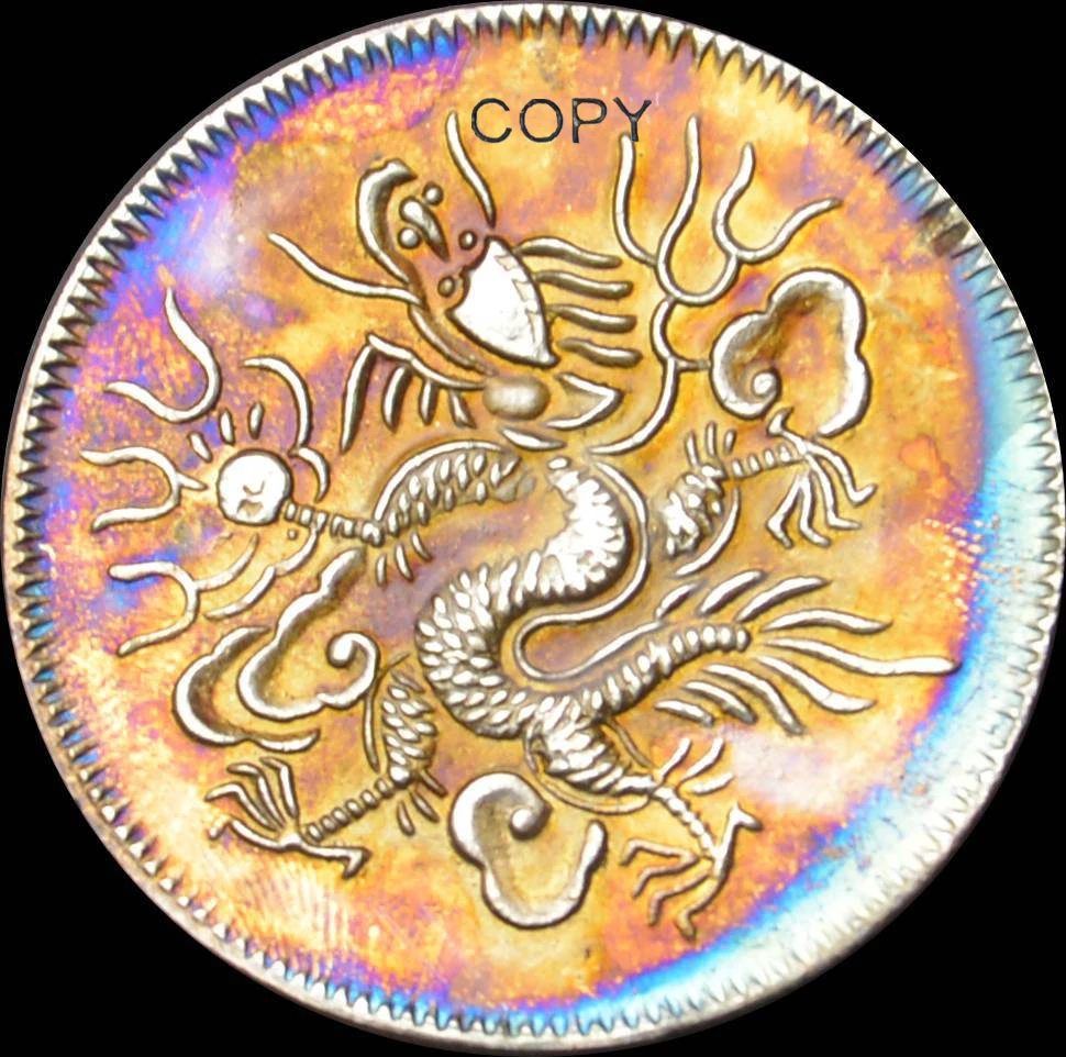 

China Old Coins Dragon Si DE TONG BAO Brass Silver Plated Copy Coin High Quality Can Choose Different Colors