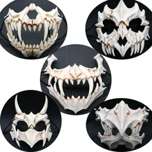 Японская Маска ужасов Хэллоуин Бог дракона Тигр тенгу моли из резины для косплея череп страшные маски маскарадные реквизиты для вечеринки