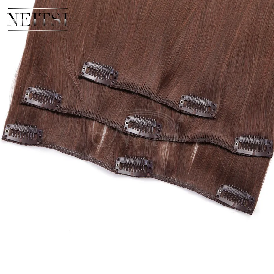 Neitsi 14 ''3 шт./компл. 75 г 8 зажимов прямой синтетический зажим для наращивания волос термостойкие искусственные накладные волосы красный коричневый цвет