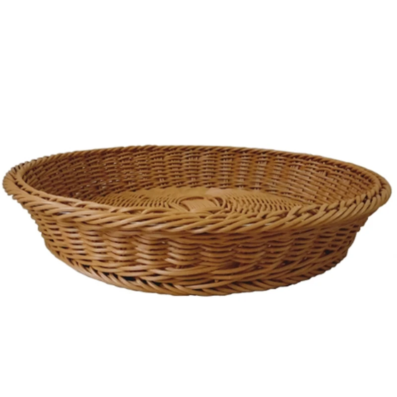 Handmade Bamboo Weaving Multifunctional Storage Basket Fruit Plate 