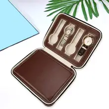 2/4/8 сетки из искусственной кожи коробка для часов Часы, органайзер, хранилище, сумочка, часы Дисплей чехол лоток Zippere путешествия ювелирные изделия часы коллектор чехол