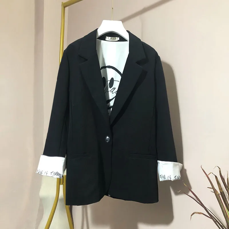 

2019 Spring New Style WOMEN'S Dress Korean-style Graceful Loose-Fit INS Small Suit Versatile Ulzzang Coat Women's Fashion
