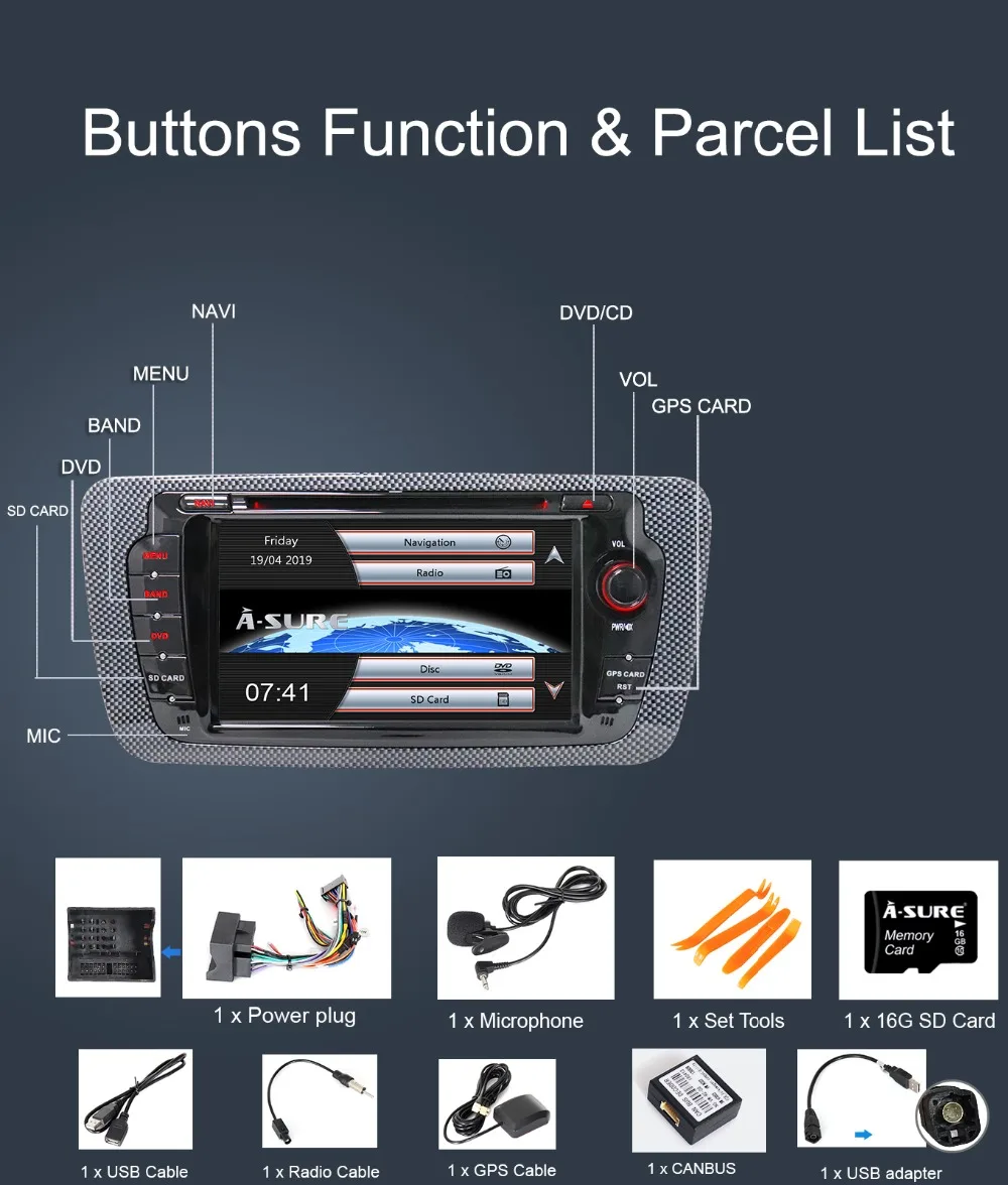 Excellent A-sure 7 Inch 2 Din Car Auto Radio GPS DVD Player Navigation For Seat Ibiza 2009 2010 2011 2012 2013 with GPS 3G Bluetooth 23 Excellent A-sure 7 Inch 2 Din Car Auto Radio GPS DVD Player Navigation For Seat Ibiza 2009 2010 2011 2012 2013 with GPS 3G Bluetooth 23