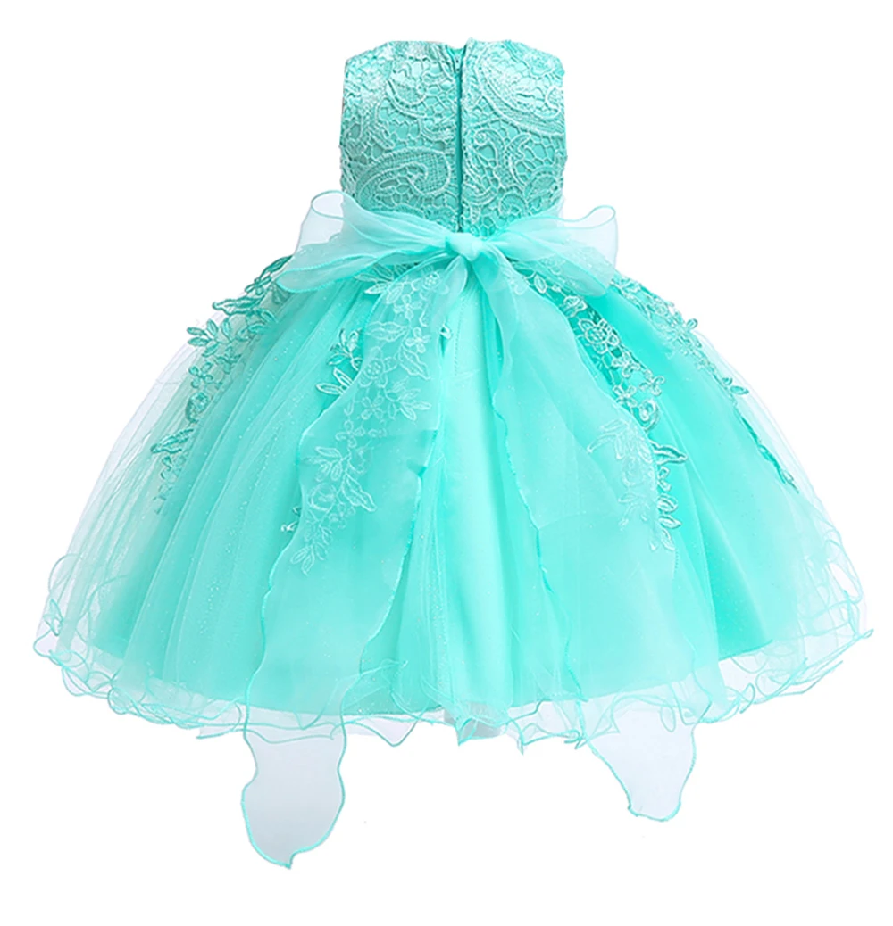 Однотонное платье для девочек; Сетчатое платье принцессы с бантом; милые платья с принтом для девочек; детская праздничная одежда для выпускного бала; одежда в подарок