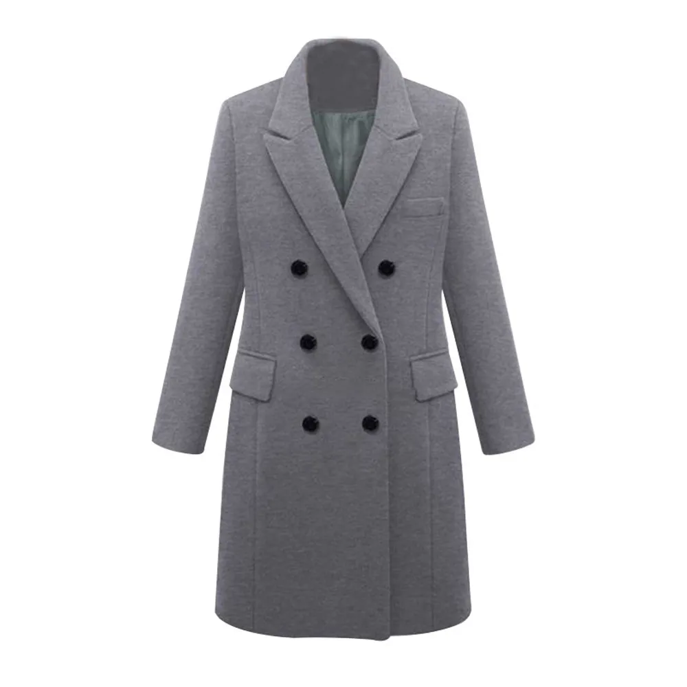 Женское зимнее шерстяное пальто с отворотом, куртка, длинная парка, верхняя одежда, женское модное мозаичное пальто для отдыха