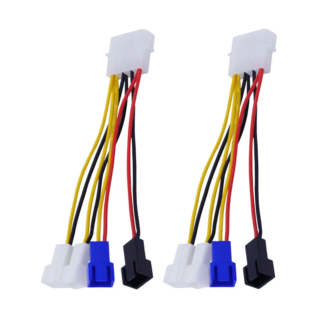 2 шт./лот компьютер охлаждающий вентилятор кабель питания s 4Pin Molex на 3Pin вентилятор кабель питания в комплект поставки входит адаптер 12 В(2 шт.)/5 v* 2 для процессор ПК корпус вентилятора