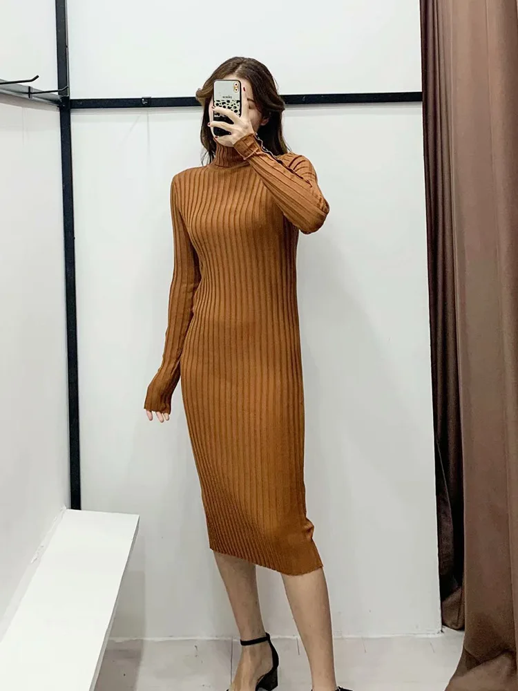 

Overplus of Goods Exported to Europe And US Women's 2019 New Style High Collar Long Sleeve Thread Knitted Slim Fit Elastic Wool
